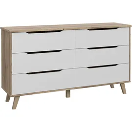 Forte Vankka 154,7 x 86,3 x 42 cm Planked Eiche / Weiß