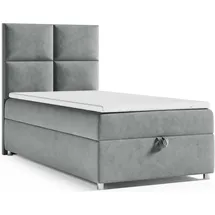 4mybaby GmbH Best for Home Boxspringbett mit Bettkasten Trinity K2-SINGLE 100x200 Bonellfederkern – Grau | Grau