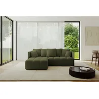ALTDECOR Ecksofa LONLI-L, Couch mit Schlaffunktion, Stauraum Wohnlandschaft Funktionsecke, Corner Sofa Bett Eckcouch Couch L-Form Schlafcouch Ausziehbar grün