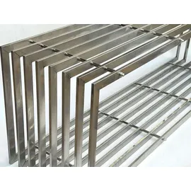 DanDiBo Ambiente Gartenbank 150 x 40 x 150 cm Silber