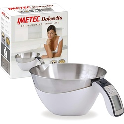 Imetec Elektronische Küchenwaage Dolcevita ES4, Wiegen von festen und flüssigen Stoffen, Kapazität 5 kg, 1 g Teilung, Tara-Funktion, Digitalanzeige