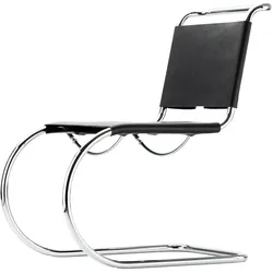 Thonet - S 533 L Stuhl, Gestell verchromt / Kernleder schwarz