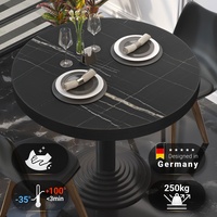 Bistro Tischplatte | Ø 80 cm | Schwarz Marmor | Gastro Tischplatte