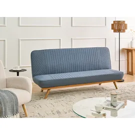Beliani Schlafsofa Stoff 2-Sitzer Blau