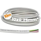 Lapp 10 Meter Lapp 0028310 LiYY Steuerleitung 10x0,25 mm2 I Signalkabel I Lötkabel für Platine I Datenkabel I LED Verlängerung Kabel I Datenleitung 10 adrig