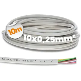 Lapp 10 Meter Lapp 0028310 LiYY Steuerleitung 10x0,25 mm2 I Signalkabel I Lötkabel für Platine I Datenkabel I LED Verlängerung Kabel I Datenleitung 10 adrig