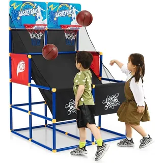 Costway Arcade Basketball Spielset, Basketballständer mit 2 Spieler, inkl. 2 Sp...