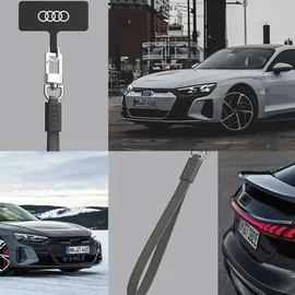 Audi Universal-Telefon-Schlüsselband 28cm 10mm Leder Grau/grau Au-hslsl-gt/d1-gy