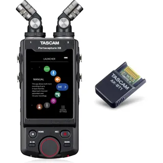 Tascam Portacapture X8 - Portabler 6+2-Spur High-Resolution 32-bit/192-kHz Rekorder & AK-BT1 - Bluetooth-Adapter für TASCAM Produkte