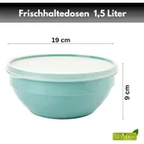 Sustania 6er Schüsselset mit Deckel – 1,5 Liter, Ø 19 cm, Höhe 9 cm – 3-farbig sortiert