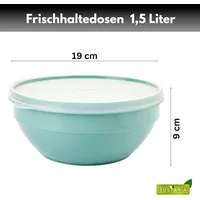 Sustania 6er Schüsselset mit Deckel – 1,5 Liter, Ø 19 cm, Höhe 9 cm – 3-farbig sortiert