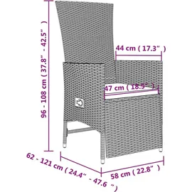 vidaXL Garten-Essgruppe 11-tlg. Beige