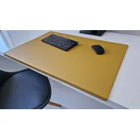 Profi Mats Schreibtischunterlage mit Kantenschutz SanftLux Kunst Leder 12 Farben gelb 90 cm