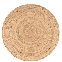 KADIMA DESIGN Baumwollteppich Boho wendbar schmutzabweisend Natur Rund 160D | 100% Jute, Rücken aus Jute | Florhöhe: 5 mm | pflegeleicht