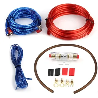 Subwoofer Plus Kabel Mit Sicherung - Endstufe Kabel Anschlusskabel Kfz Verstärker Kabelsatz Anschluss Car Audio Subwoofer Verstärker Lautsprecher Installation Kabel Kit Mit Sicherung