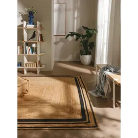 benuta pure Juteteppich, Schwarz 60x100 cm - Naturfaserteppich aus Jute