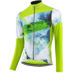 Radtrikot langarm M Bike L/S Jersey Floes - Grün 3XL