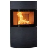 AUSTROFLAMM Kaminofen | Fynn Xtra 2.0 | Keramikfront Rille-Schwarz | 6,0 kW - Schwarz