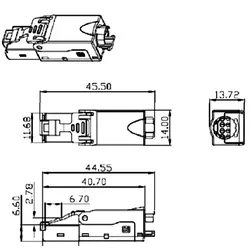 EFB-Elektronik Feldkonfektionierbarer Stecker RJ45 Cat6A Cat7 AWG22-27 geschirmt werkzeuglos