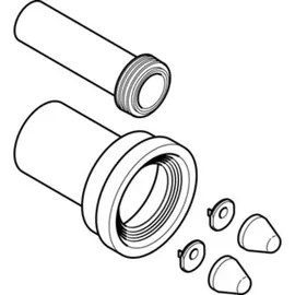 Geberit Anschlussgarnitur d 90mm, 185mm, f WWC, PE/PP, mattchr.