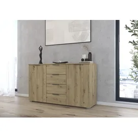 OTTO home Kombikommode 120 x 81 x 42 cm Eiche Artisan / Braun