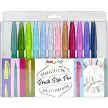 Pentel Pastel SES15C-12 Brush-Pen-Set farbsortiert, 12 St.