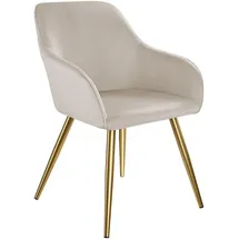 Tectake Esszimmerstuhl Marilyn Samtoptik taupe
