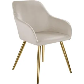 Tectake Esszimmerstuhl Marilyn Samtoptik taupe