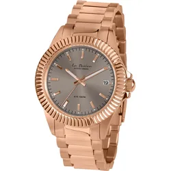Quarzuhr JACQUES LEMANS "La Passion", roségoldfarben, braun, Armbanduhren, Damen, Armbanduhr, Damenuhr, Lederarmband, analog, Datum, Leuchtindex