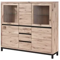 Massivmoebel24 Highboard Wildeiche 166x40x148 bianco geölt VILLANDERS #207 -