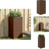 Vidaxl - Pflanzkübel Braun 40x40x80 cm Poly Rattan - Blumentopf - Pflanzgefäß - Gartenmöbel - Balkonpflanzen - Terrasse
