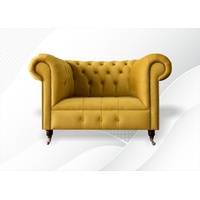 JVmoebel Chesterfield-Sessel, Chesterfield Sessel 1 Sitzer Design gelb