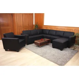 Mendler Modular Sofa-System Couch-Garnitur Lyon 6-2, Kunstleder ~ schwarz