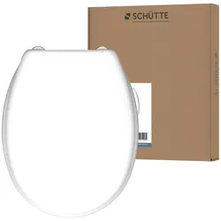 WC-Sitz SCHÜTTE, weiß, B:45,6cm H:5,5cm L:37,1cm, Duroplast, WC-Sitze, Duroplast,maximale Belastung der Klobrille 175 kg