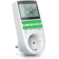 BEARWARE - Zeitschaltuhr digital - 2,1 LCD-Display 5,3 cm - 3680W - Digital-Zeitschaltuhr mit 10 konfigurierbaren Programmen - Back-Up Reserve-Akku