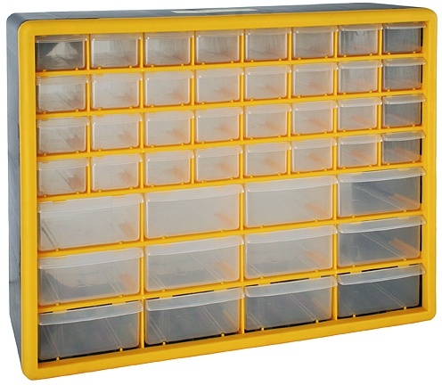 PROREGAL Cosimo Kleinteilemagazin mit 44 Schubfächer | HxBxT 39x50x16cm | Kleinteileregal, Sortimentsboxen, Sortimentskastenregal, Regalsystem