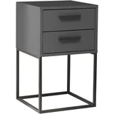 SchlafKONTOR Nachtschrank Suna 40 x 65 x 38,5 cm Graphit/Schwarz
