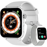 Smartwatch Herren Damen,1,85'' Fitnessuhr mit Tätigen und Annehmen von Anrufen, Sportuhr,100+ Sportmodi, Schrittzähler Schlafmonitor - Grau