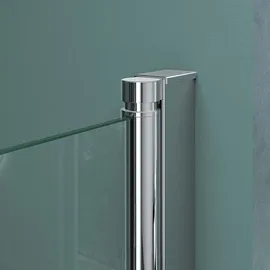 mai & mai Duschkabine Falttür 180° Klarglas 120x80x190cm ESG Klappbar & Faltbar Duschtür Lotus-Effekt NANO Eckeinstieg R26