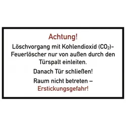 Löschvorgang mit CO2-Feuerlöscher durch Türspalt, Kunststoff, 250x150 mm