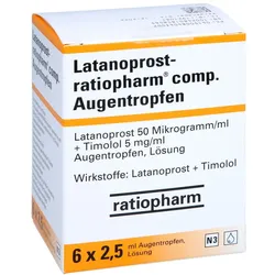 LATANOPROST-ratiopharm comp. Augentropfen 6X2,5 ml