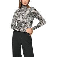 Marc Cain Longsleeve City Tours Premium Damenmode mit CITY-Motiv,