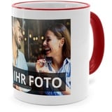 printplanet® - Tasse mit Foto Bedrucken Lassen - Fototasse Personalisieren - Kaffeebecher zum selbst gestalten - 325 ml - Farbe Rot