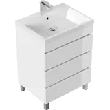 Posseik Waschbecken mit Unterschrank FELLINI 70 weiß glanz 70,0 x 48,0 x 83,5 cm