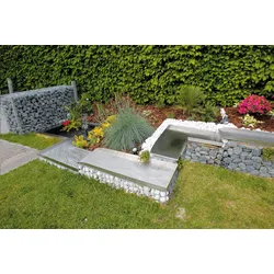 Bachlauf UBBINK "Wolga", silber (silberfarben), Edelstahl, Bachläufe, 90 Ecke links