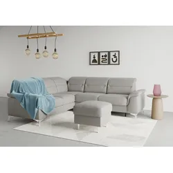 Ecksofa SIT & MORE "Sinatra L-Form", grau, B:251cm H:85cm T:231cm, 100% Polyester, Sofas, optional mit Kopfteilverstellung und Armteilfunktion