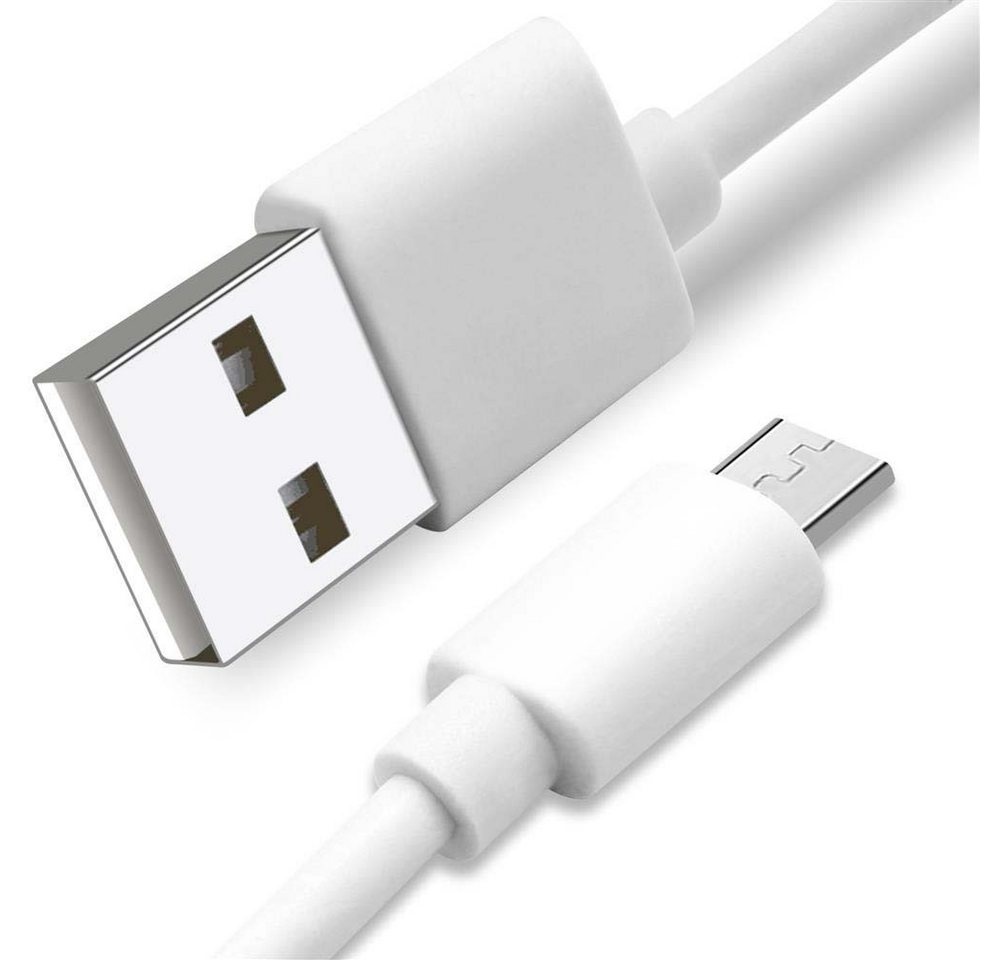 Cadorabo Micro USB Kabel USB-Kabel, (100 cm), Micro USB Kabel für Smartphones Laptops Tablets weiß