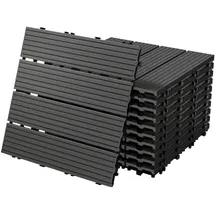 ECD Germany WPC Terrassenfliesen Anthrazit 30 x 30 cm 33 St.