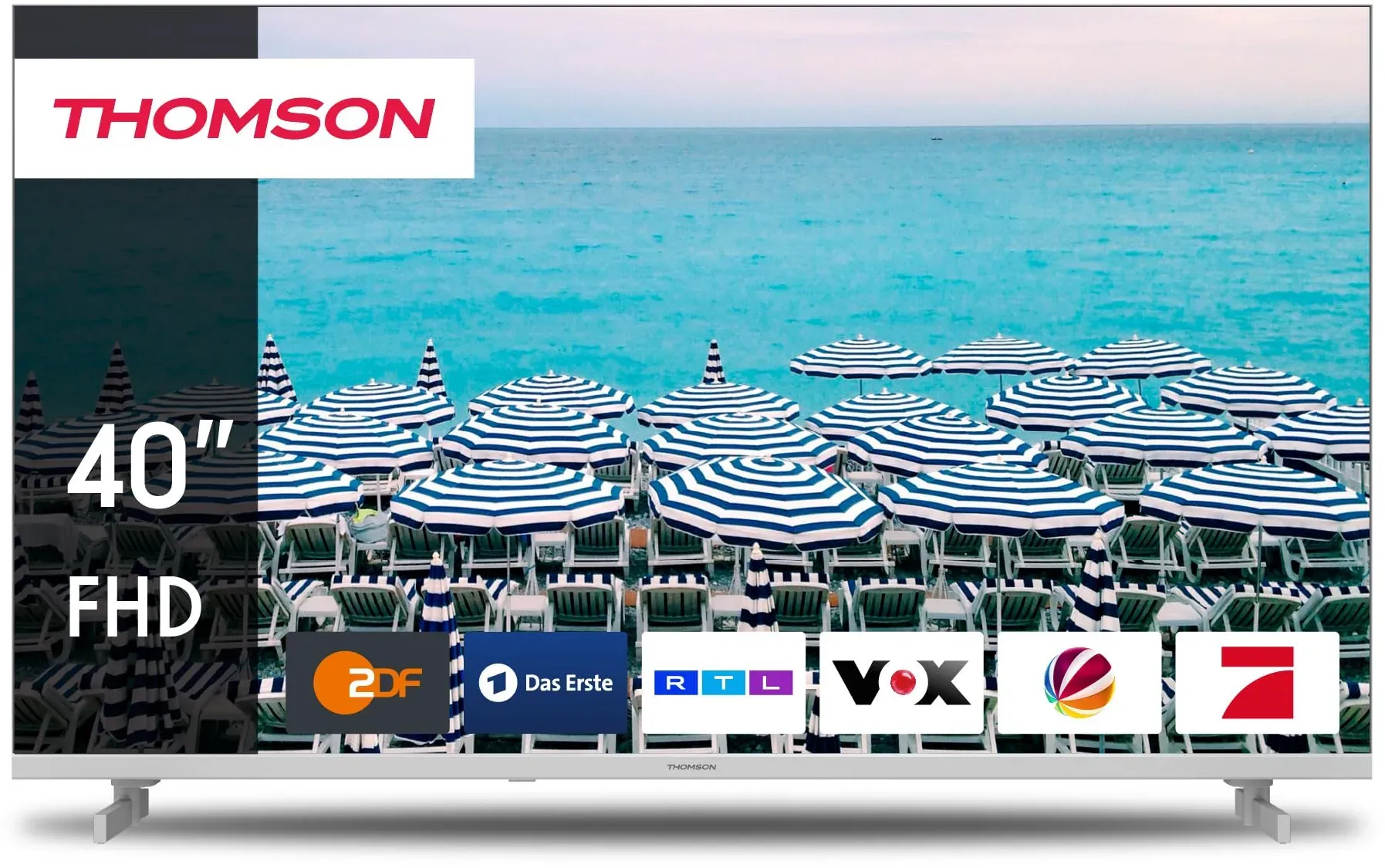 Thomson 40 Zoll (101 cm) Easy TV FHD LED Weiß Fernseher – 40FD2S13W – 2023