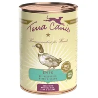 Terra Canis Classic 400g Dose Hundenassfutter 6 x 400 Gramm Ente mit Naturreis, Birne & Sesam